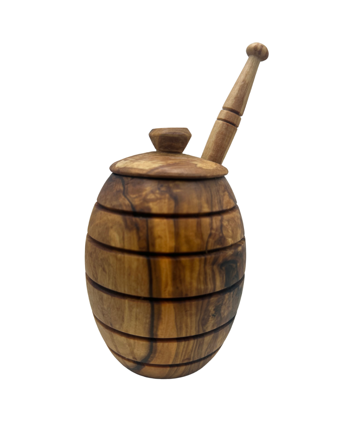 Olive Wood Honey Jar + Dipper